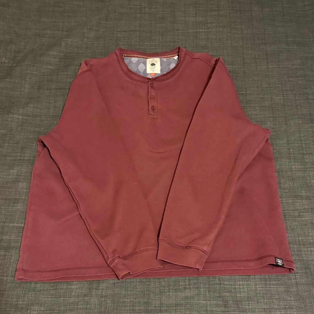 Men's Burgundy Henley Shirt